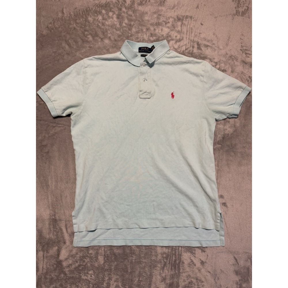 Polo Ralph Lauren Polo Shirt Mens M Green Pink Pony Classic Fit Cotton